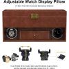 imageDUKWIN 16 Slot Watch Display Case with Watch Winding for 2 Watch Winder with 4 Rotation Mode Adjustable Watch Pillow and Blue LED Light for Watch Lover Multifunctional Watch BoxBrown RD1602 for 2