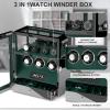imageDUKWIN Fingerprint Lock Watch Winder  300 to 2300 TPD for Automatic Watches Digital Display ampamp Adjustable Watch MatGREEN FOR 3