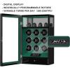 imageDUKWIN Fingerprint Lock Watch Winder  300 to 2300 TPD for Automatic Watches Digital Display ampamp Adjustable Watch MatGREEN FOR 9
