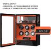 imageDUKWIN Fingerprint Lock Watch Winder  300 to 2300 TPD for Automatic Watches Digital Display ampamp Adjustable Watch MatORANGE FOR 6
