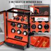 imageDUKWIN Fingerprint Lock Watch Winder  300 to 2300 TPD for Automatic Watches Digital Display ampamp Adjustable Watch MatORANGE FOR 6