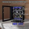 imageDUKWIN Fingerprint Lock Watch Winder 68912 Automatic Winding Spaces with Smart LCD ScreenBlue LED Light Quiet Motor and Adjustable Watch Pillows for Gentles and Ladies9 Winding Spaces