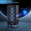 imageDUKWIN Fingerprint Lock Watch Winder Automatic Watch Winders for 8 Watches with Digital Display RGB LED Light Quiet Mabuchi Motor and Adjustable Watch Pillows for Universal Watches