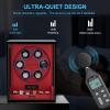 imageDUKWIN Fingerprint Lock Watch Winder for 69 Automatic Watches Automatic Watch Winder with 6 Watch Holders LCD Display Adjustable Watch Pillow and RGB LED Light for Gentles and Ladies 8 TPDFW066RED