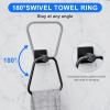 imageDUKWIN Towel Ring for Bathroom Gold Hand Towel Holder 304 Stainless Steel Towel Racks Modern WallMounted Towel Hanger for Bathroom KitchenBlack