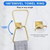 imageDUKWIN Towel Ring for Bathroom Gold Hand Towel Holder 304 Stainless Steel Towel Racks Modern WallMounted Towel Hanger for Bathroom KitchenGold