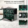 imageDUKWIN Watch Winder for 468 Automatic Watches Lockable Winders with Watch Holders and Jewelry Storage Super Quiet Motor with HighGloss Finish Builtin IlluminationGreen Watch Winders for 8 Watches