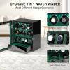imageDUKWIN Watch Winder for 468 Automatic Watches Lockable Winders with Watch Holders and Jewelry Storage Super Quiet Motor with HighGloss Finish Builtin IlluminationGreen Watch Winders for 6 Watches