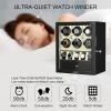 imageDUKWIN Watch Winder for 468 Automatic Watches Lockable Winders with Watch Holders and Jewelry Storage Super Quiet Motor with HighGloss Finish Builtin IlluminationWhite Watch Winders for 6 Watches