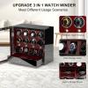 imageDUKWIN Watch Winder for 468 Automatic Watches Lockable Winders with Watch Holders and Jewelry Storage Super Quiet Motor with HighGloss Finish Builtin IlluminationRed Winder for 8 Watches
