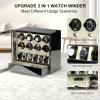 imageDUKWIN Watch Winder for 468 Automatic Watches Lockable Winders with Watch Holders and Jewelry Storage Super Quiet Motor with HighGloss Finish Builtin IlluminationWhite Watch Winders for 8 Watches
