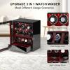 imageDUKWIN Watch Winder for 468 Automatic Watches Lockable Winders with Watch Holders and Jewelry Storage Super Quiet Motor with HighGloss Finish Builtin IlluminationRed Watch Winders for 6 Watches