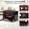 imageDUKWIN Watch Winder for 468 Automatic Watches Lockable Winders with Watch Holders and Jewelry Storage Super Quiet Motor with HighGloss Finish Builtin IlluminationRed Watch Winders for 4 Watches