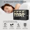 imageDUKWIN Watch Winder for 468 Automatic Watches Lockable Winders with Watch Holders and Jewelry Storage Super Quiet Motor with HighGloss Finish Builtin IlluminationWhite Watch Winders for 4 Watches