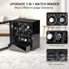 imageDUKWIN Watch Winder for 468 Automatic Watches Lockable Winders with Watch Holders and Jewelry Storage Super Quiet Motor with HighGloss Finish Builtin IlluminationBlack Watch Winders for 6 Watches