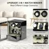imageDUKWIN Watch Winder for 468 Automatic Watches Lockable Winders with Watch Holders and Jewelry Storage Super Quiet Motor with HighGloss Finish Builtin IlluminationWhite Watch Winders for 2 Watches