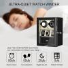 imageDUKWIN Watch Winder for 468 Automatic Watches Lockable Winders with Watch Holders and Jewelry Storage Super Quiet Motor with HighGloss Finish Builtin IlluminationWhite Watch Winders for 2 Watches