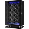 imageDUKWIN Fingerprint Lock Watch Winder 12 Automatic Winding Spaces with Smart LCD Touch ScreenBlue LED Light Quiet Motor and Adjustable Watch Pillows for Gentles and Ladies
