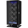 imageDUKWIN Fingerprint Lock Watch Winder 68912 Automatic Winding Spaces with Smart LCD ScreenBlue LED Light Quiet Motor and Adjustable Watch Pillows for Gentles and Ladies8 Winding Spaces