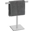imageDUKWIN Hand Towel Holder SUS304 Stainless Steel Hand Towel Stand TShaped Matte Black Freestanding Rack for Bathroom Kitchen Countertop with Square BaseSilver Brushed
