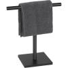 imageDUKWIN Hand Towel Holder SUS304 Stainless Steel Hand Towel Stand TShaped Matte Black Freestanding Rack for Bathroom Kitchen Countertop with Square BaseMatte Black