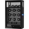 imageDUKWIN Watch Winder Automatic Watch Winder for 9 Watches with 4 Watches Stand Holder Display and Jewelry Storage DrawerBuiltin White Illumination