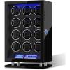 imageDUKWIN Watch Winder for 3468912 Automatic Watches Fingerprint Lock Watch Winders with LCD Touchscreen Blue LED Light Remote ControlAdjustable Watch Pillow for Universal Watches 5TPDBlack for 12