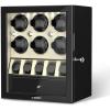 White Watch Winders for 6 Watches