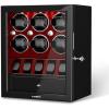 Red Watch Winders for 6 Watches