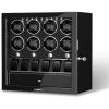 imageDUKWIN Watch Winder for 468 Automatic Watches Lockable Winders with Watch Holders and Jewelry Storage Super Quiet Motor with HighGloss Finish Builtin IlluminationBlack Watch Winders for 8 Watches