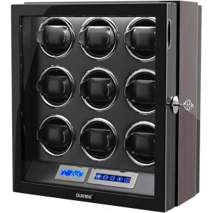imageDUKWIN Watch Winder for 6912 Automatic Watches with Key Lock LCD Screen Remote Control LED Light Adjustable Watch Pillow and Supper Quiet Motor for Universal WatchesDK0 for 9