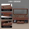imageDUKWIN Double Watch Winder BoxBrown Watch Winder for 2 Automatic Watches with 16Slot Watches Display CaseBrownBrown
