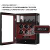 imageDUKWIN Watch Winder Automatic Watch Winder for 6 Watches with 4 Watches Stand Holder Display and Jewelry Storage Drawer  Builtin White Illumination Quiet Mabuchi Motors Red