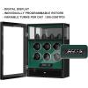 imageDUKWIN Watch Winder Automatic Watch Winder for 6 Watches with 4 Watches Stand Holder Display and Jewelry Storage Drawer Builtin White Illumination Quiet Mabuchi Motors Green