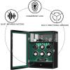 imageDUKWIN Watch Winder Automatic Watch Winder for 6 Watches with 4 Watches Stand Holder Display and Jewelry Storage Drawer Builtin White Illumination Quiet Mabuchi Motors Green
