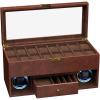 imageDUKWIN Double Watch Winder BoxBrown Watch Winder for 2 Automatic Watches with 16Slot Watches Display CaseBrownBrown