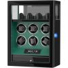 imageDUKWIN Watch Winder Automatic Watch Winder for 6 Watches with 4 Watches Stand Holder Display and Jewelry Storage Drawer Builtin White Illumination Quiet Mabuchi Motors Green