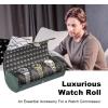 imageDUKWIN Watch Roll for 3 Watches Travel Watch Case Organizer with Removable Pillows for Men and WomenLeather Display Case for Watches Collection and Gift for Anniversary BirthdayBlue Watch StorageGreen for 3