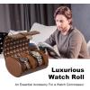 imageDUKWIN Watch Roll for 3 Watches Travel Watch Case Organizer with Removable Pillows for Men and WomenLeather Display Case for Watches Collection and Gift for Anniversary BirthdayBlue Watch StorageBrown for 2
