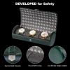 imageDUKWIN Watch Roll for 3 Watches Travel Watch Case Organizer with Removable Pillows for Men and WomenLeather Display Case for Watches Collection and Gift for Anniversary BirthdayBlue Watch StorageGreen for 3