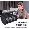 imageDUKWIN Watch Roll for 3 Watches Travel Watch Case Organizer with Removable Pillows for Men and WomenLeather Display Case for Watches Collection and Gift for Anniversary BirthdayBlue Watch StorageBlack for 3