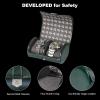 imageDUKWIN Watch Roll for 3 Watches Travel Watch Case Organizer with Removable Pillows for Men and WomenLeather Display Case for Watches Collection and Gift for Anniversary BirthdayBlue Watch StorageGreen for 2
