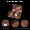 imageDUKWIN Watch Roll for 3 Watches Travel Watch Case Organizer with Removable Pillows for Men and WomenLeather Display Case for Watches Collection and Gift for Anniversary BirthdayBlue Watch StorageBrown for 2