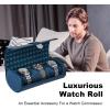 imageDUKWIN Watch Roll for 3 Watches Travel Watch Case Organizer with Removable Pillows for Men and WomenLeather Display Case for Watches Collection and Gift for Anniversary BirthdayBlue Watch StorageBlue for 3