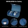 imageDUKWIN Watch Roll for 3 Watches Travel Watch Case Organizer with Removable Pillows for Men and WomenLeather Display Case for Watches Collection and Gift for Anniversary BirthdayBlue Watch StorageBlue for 2