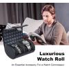imageDUKWIN Watch Roll for 3 Watches Travel Watch Case Organizer with Removable Pillows for Men and WomenLeather Display Case for Watches Collection and Gift for Anniversary BirthdayBlue Watch StorageBlack for 2