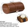 imageDUKWIN Watch Roll for 3 Watches Travel Watch Case Organizer with Removable Pillows for Men and WomenLeather Display Case for Watches Collection and Gift for Anniversary BirthdayBlue Watch StorageBrown for 2