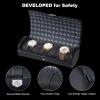 imageDUKWIN Watch Roll for 3 Watches Travel Watch Case Organizer with Removable Pillows for Men and WomenLeather Display Case for Watches Collection and Gift for Anniversary BirthdayBlue Watch StorageBlack for 3