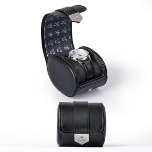 imageDUKWIN Watch Roll for 3 Watches Travel Watch Case Organizer with Removable Pillows for Men and WomenLeather Display Case for Watches Collection and Gift for Anniversary BirthdayBlue Watch StorageBlack for 1