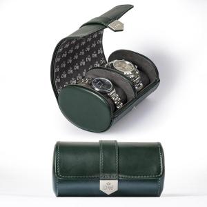 imageDUKWIN Watch Roll for 3 Watches Travel Watch Case Organizer with Removable Pillows for Men and WomenLeather Display Case for Watches Collection and Gift for Anniversary BirthdayBlue Watch StorageGreen for 2